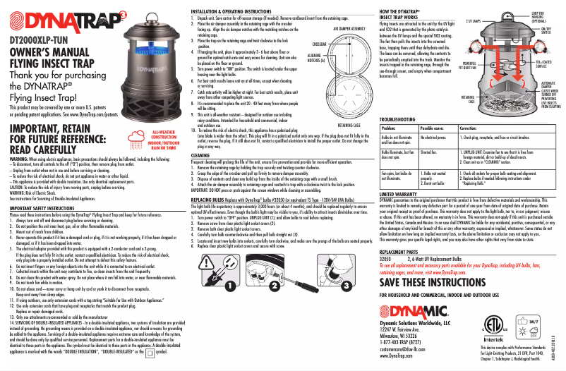 Imagen de la primera página del manual del dispositivo DT2000XLP-TUN