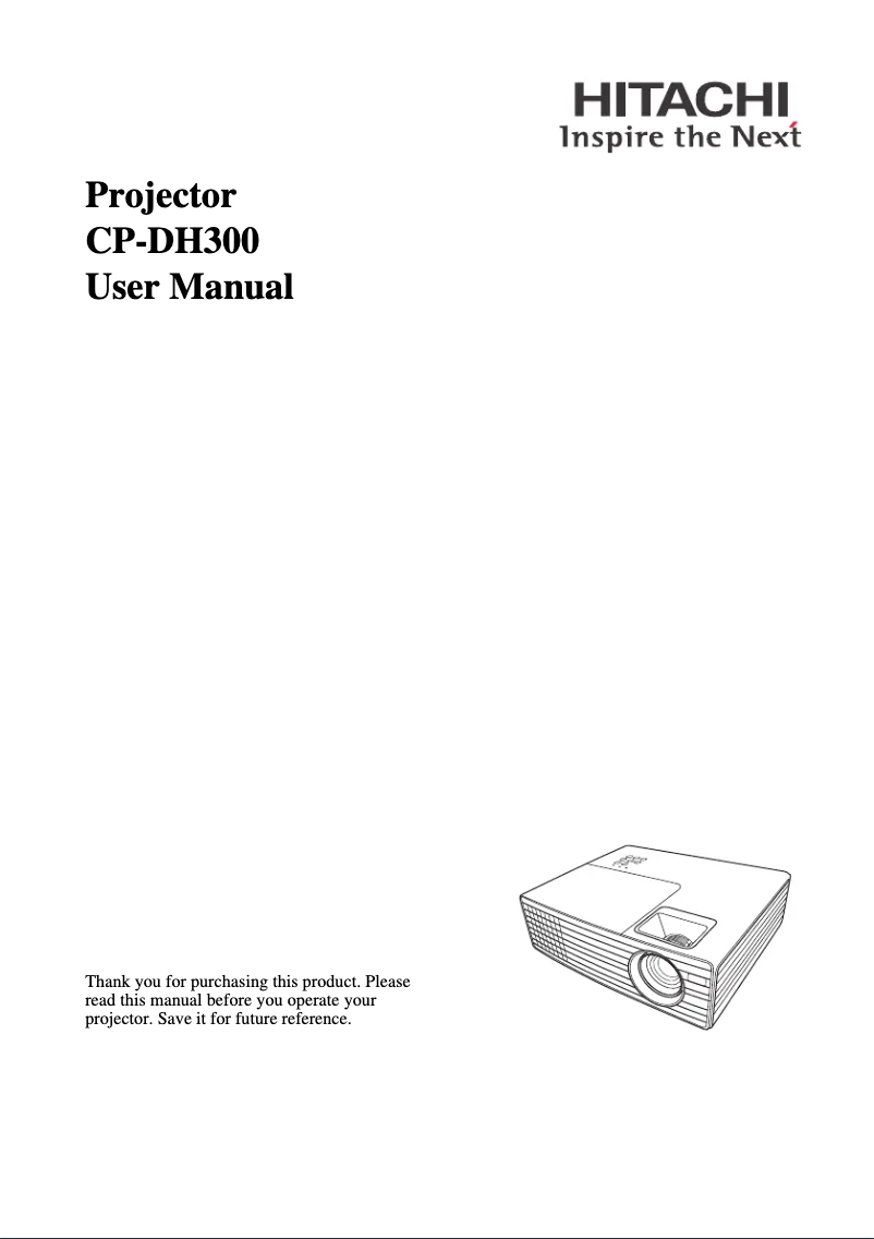 Página nº 1 - Manual de usuario Hitachi CP-DH300