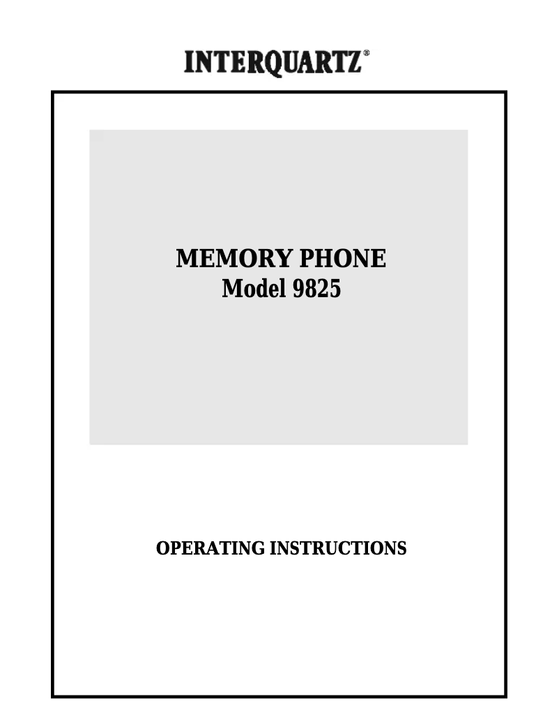 Imagen de la primera página del manual del dispositivo 9825H05