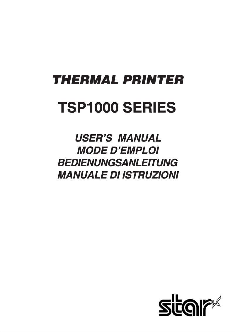 Página nº 1 - Manual de usuario Star Micronics TSP1043U