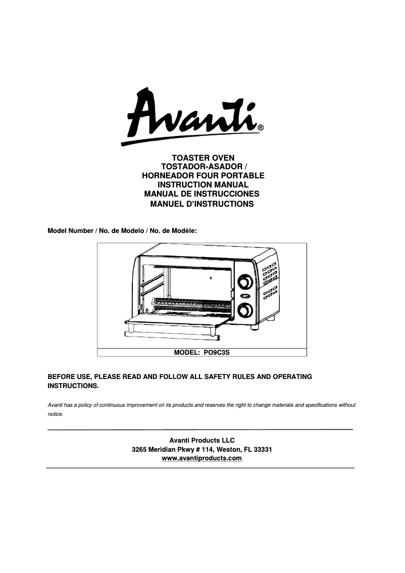Imagen de la primera página del manual del dispositivo PO9C3S
