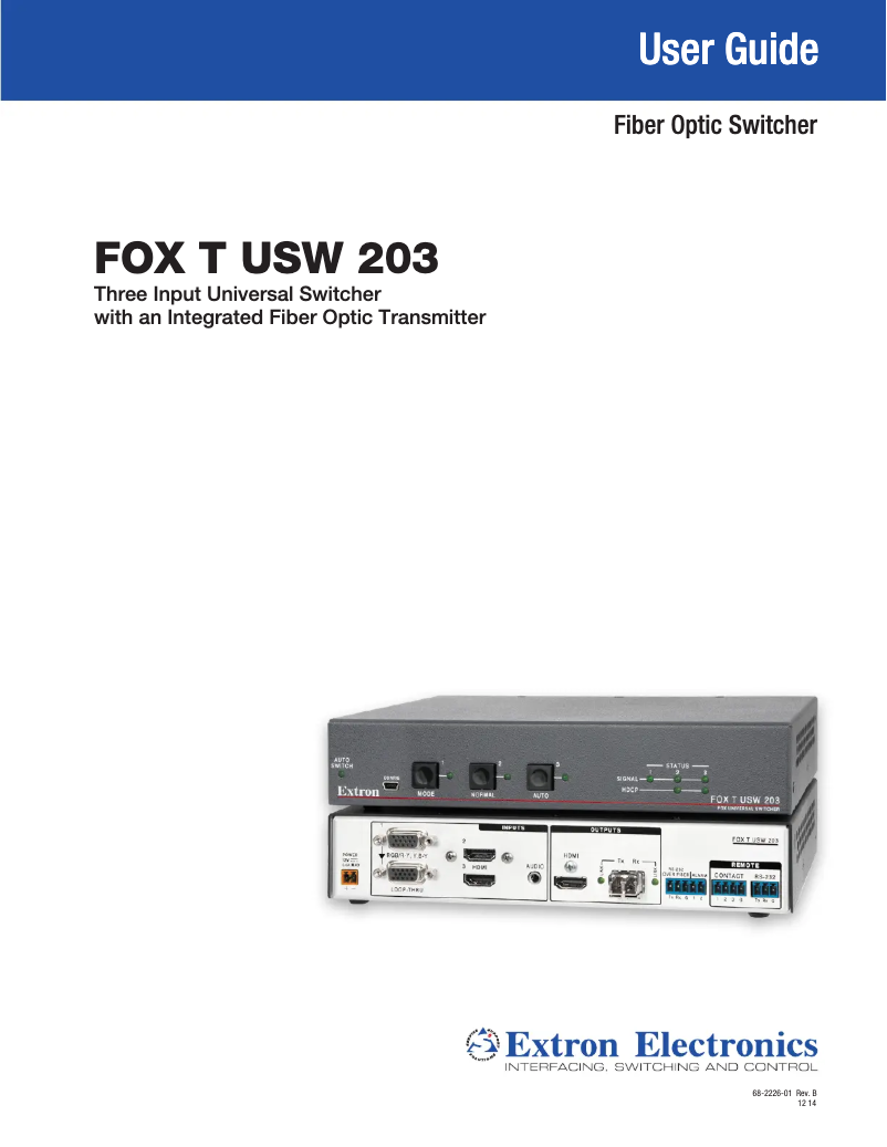 Imagen de la primera página del manual del dispositivo FOX T USW 203