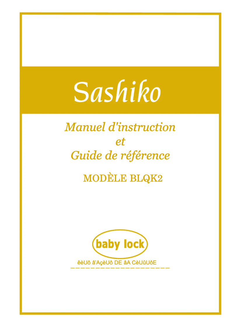 Página nº 1 - Manual de usuario Baby Lock Sashiko BLQK