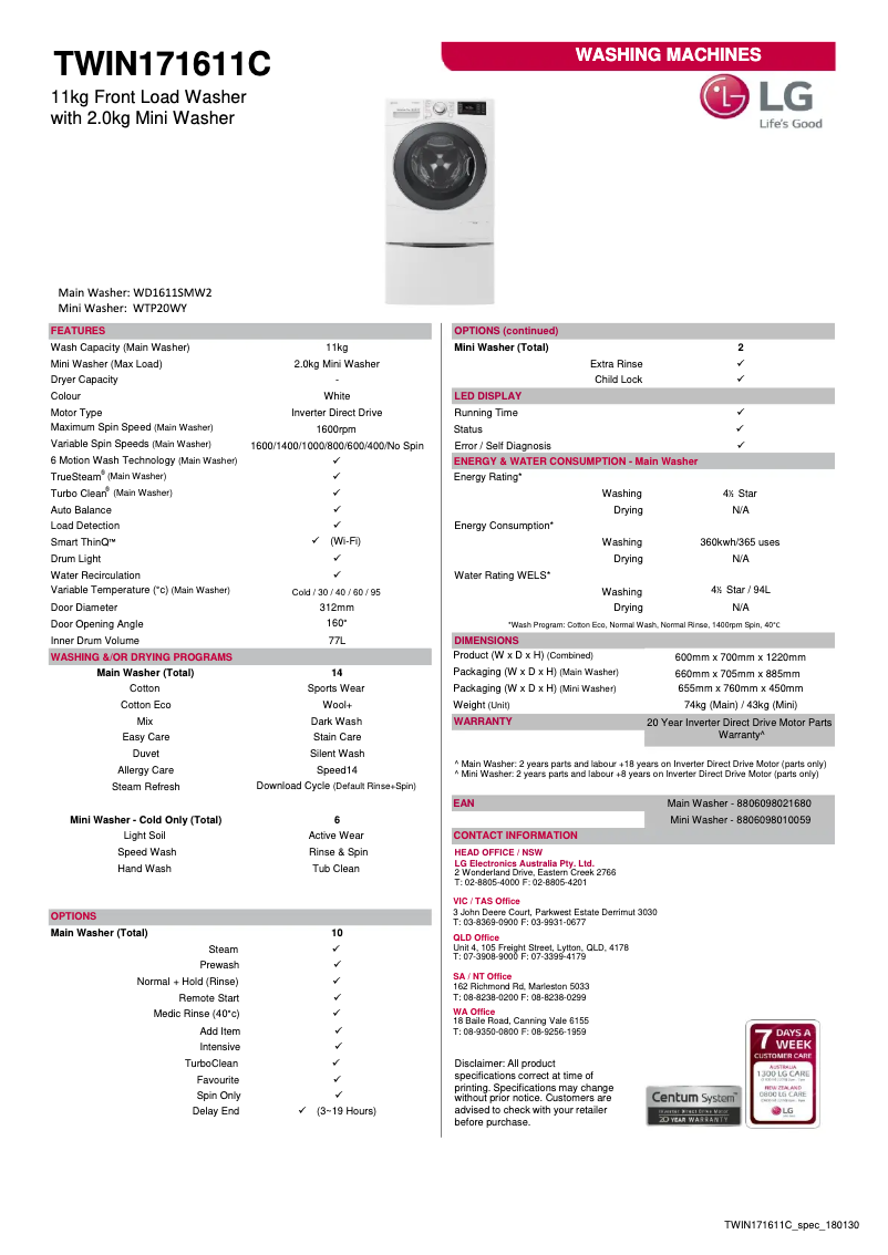 Imagen de la primera página del manual del dispositivo TWIN171611C