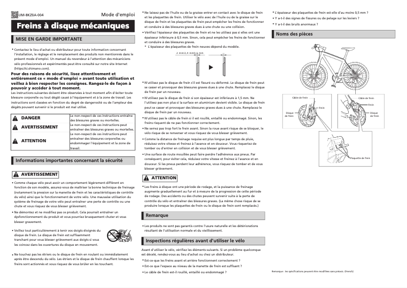 Página 1 del manual Manual de usuario Shimano BR-M375