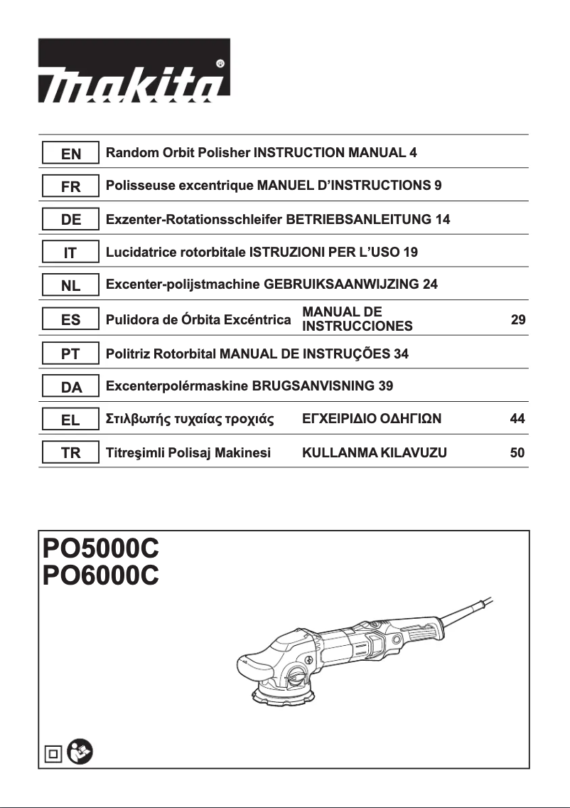 Imagen de la primera página del manual del dispositivo PO6000C