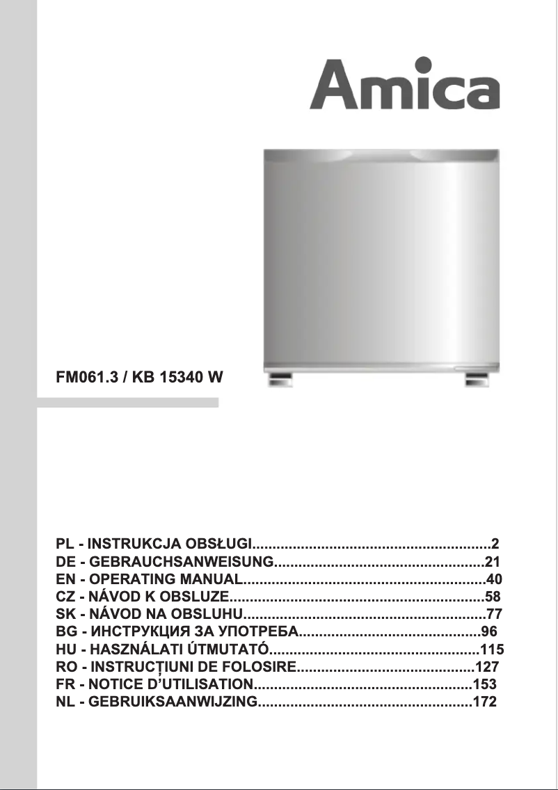Página nº 1 - Manual de usuario Amica KB 15340