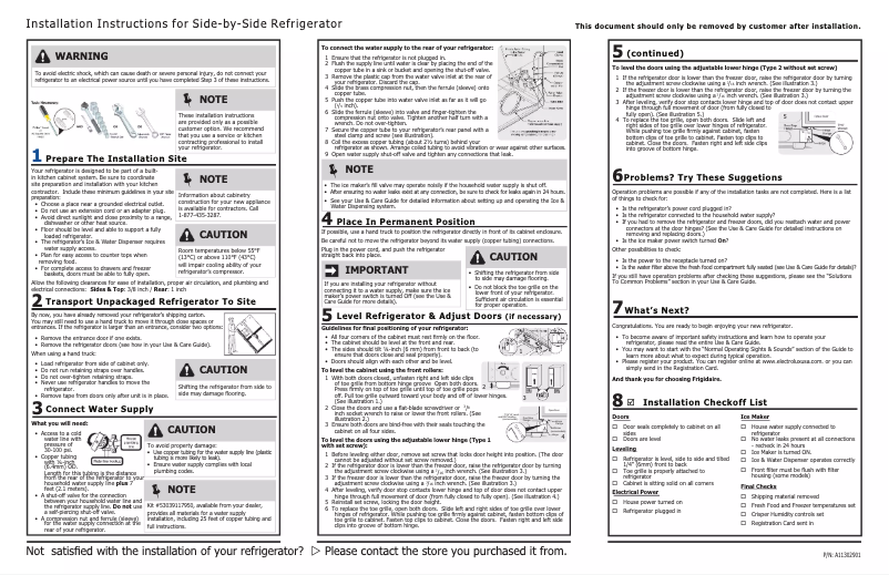 Imagen de la primera página del manual del dispositivo FFSS2615TP