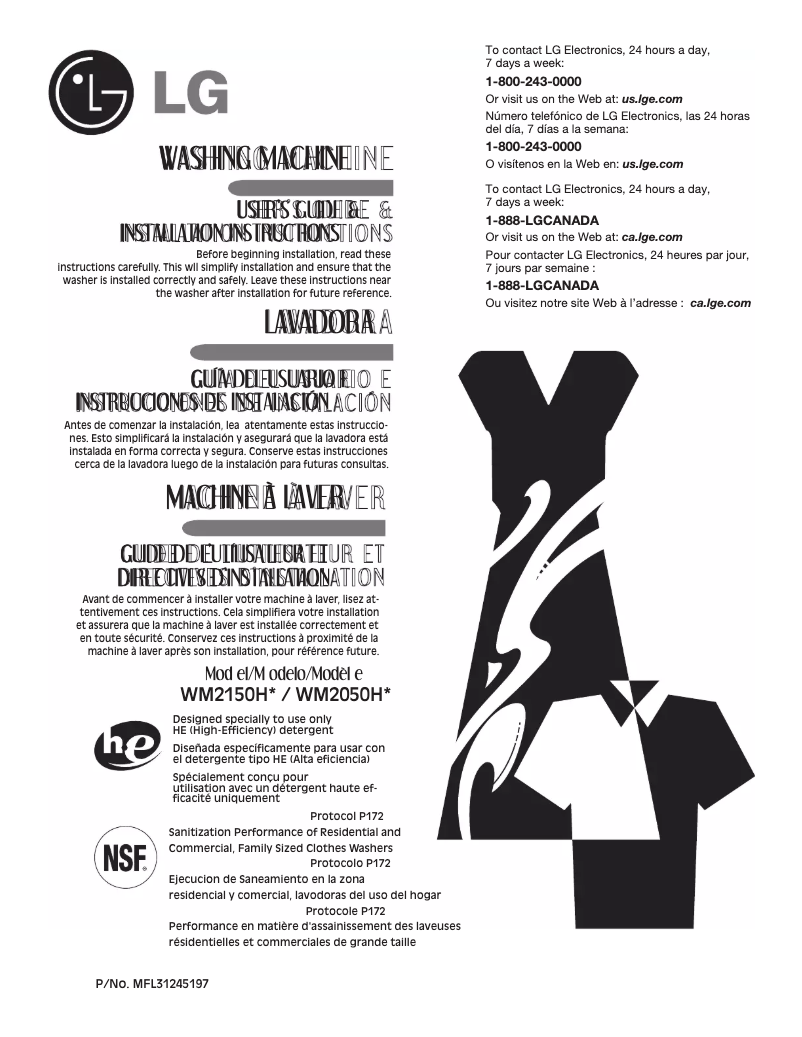 Imagen de la primera página del manual del dispositivo WM2150HR