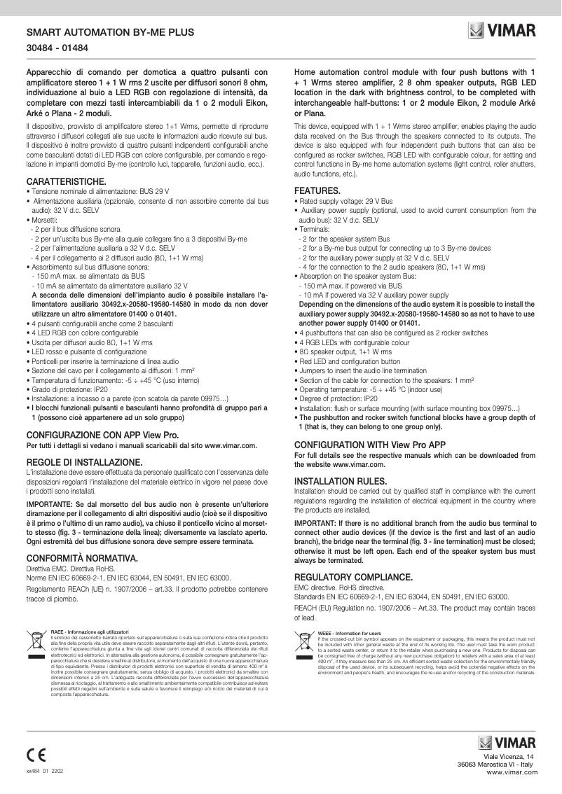 Imagen de la primera página del manual del dispositivo 01484