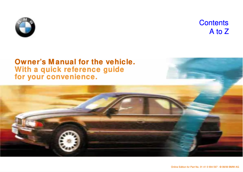 Página 1 del manual Manual de usuario BMW 740iL (2000)