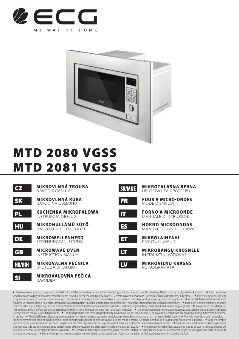 Página nº 1 - Manual de usuario ECG MTD 2080 VGSS