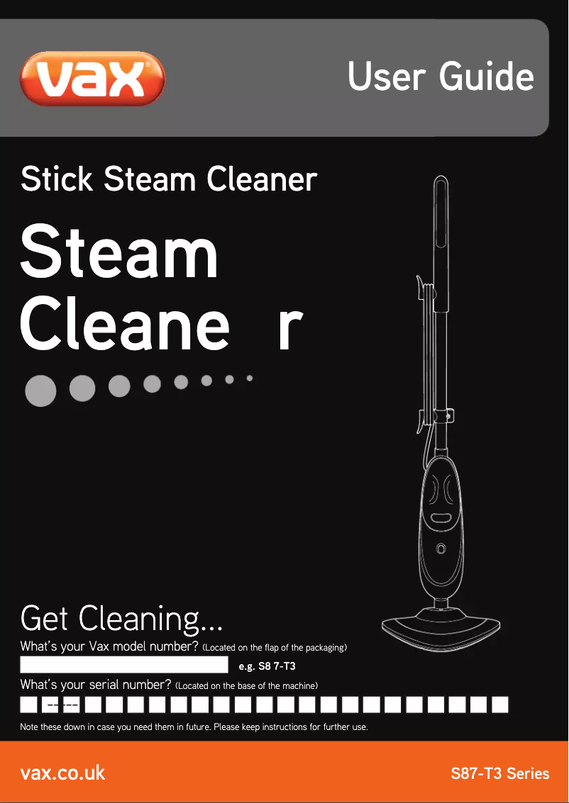 Página nº 1 - Manual de usuario Vax S87-T3