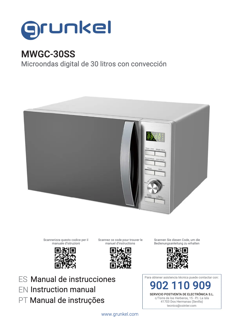 Imagen de la primera página del manual del dispositivo MWGC-30SS