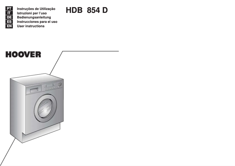 Página 1 del manual Manual de usuario Hoover HDB 854D/1-30S