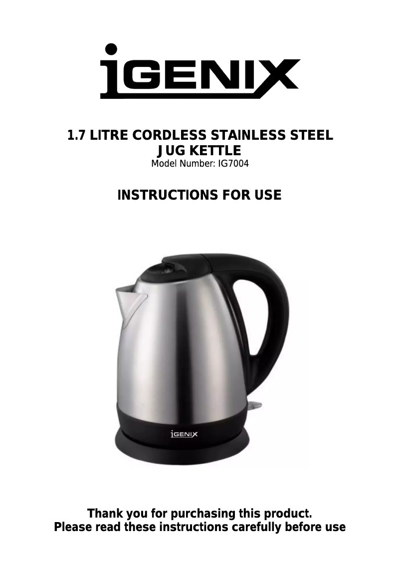 Imagen de la primera página del manual del dispositivo IG7004