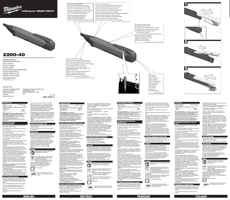 Imagen de la primera página del manual del dispositivo 2200-40