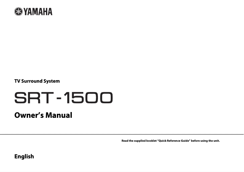 Página 1 del manual Manual de usuario Yamaha SRT-1500
