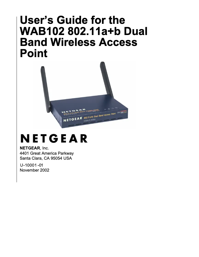 Página 1 del manual Manual de usuario Netgear WAB102
