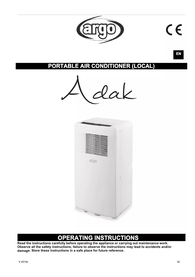 Imagen de la primera página del manual del dispositivo ADAK