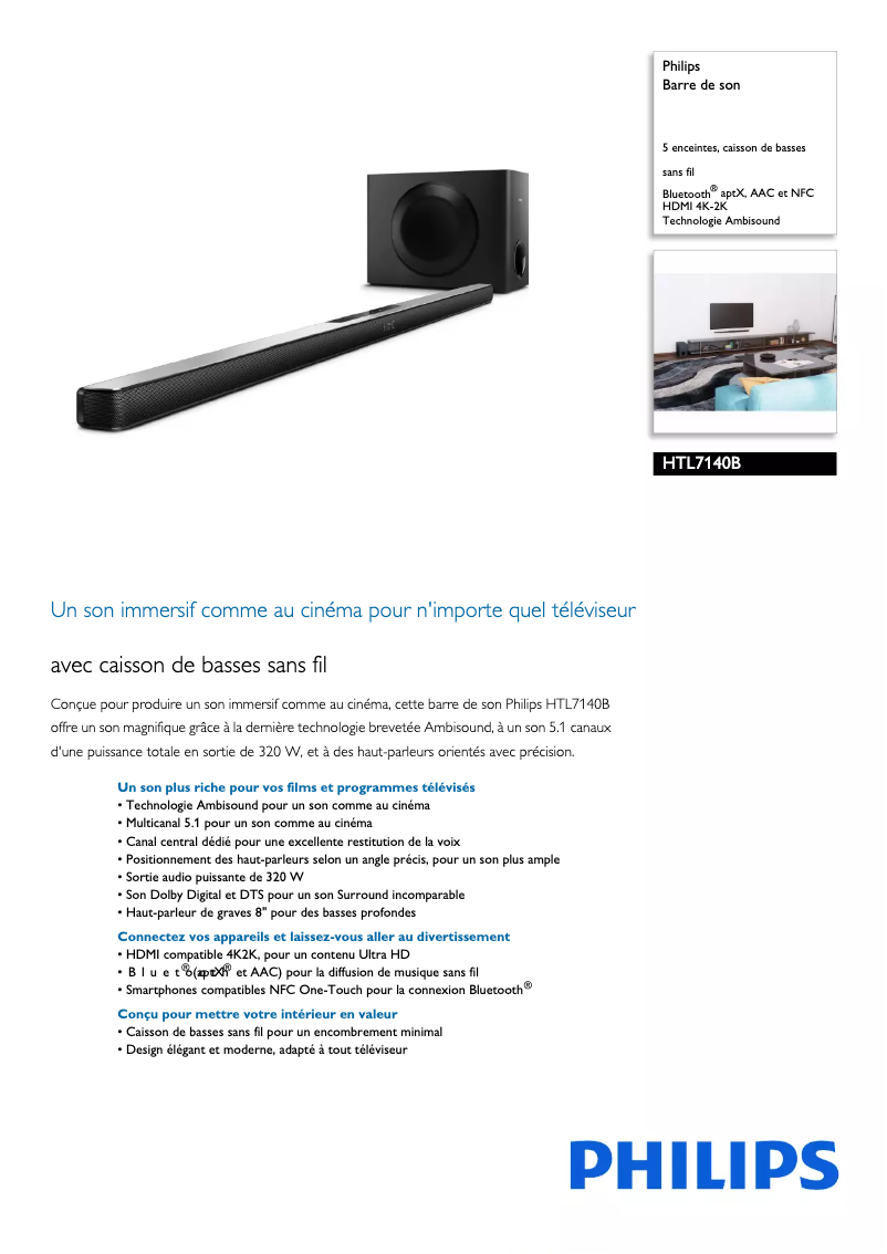 Imagen de la primera página del manual del dispositivo HTL7140B