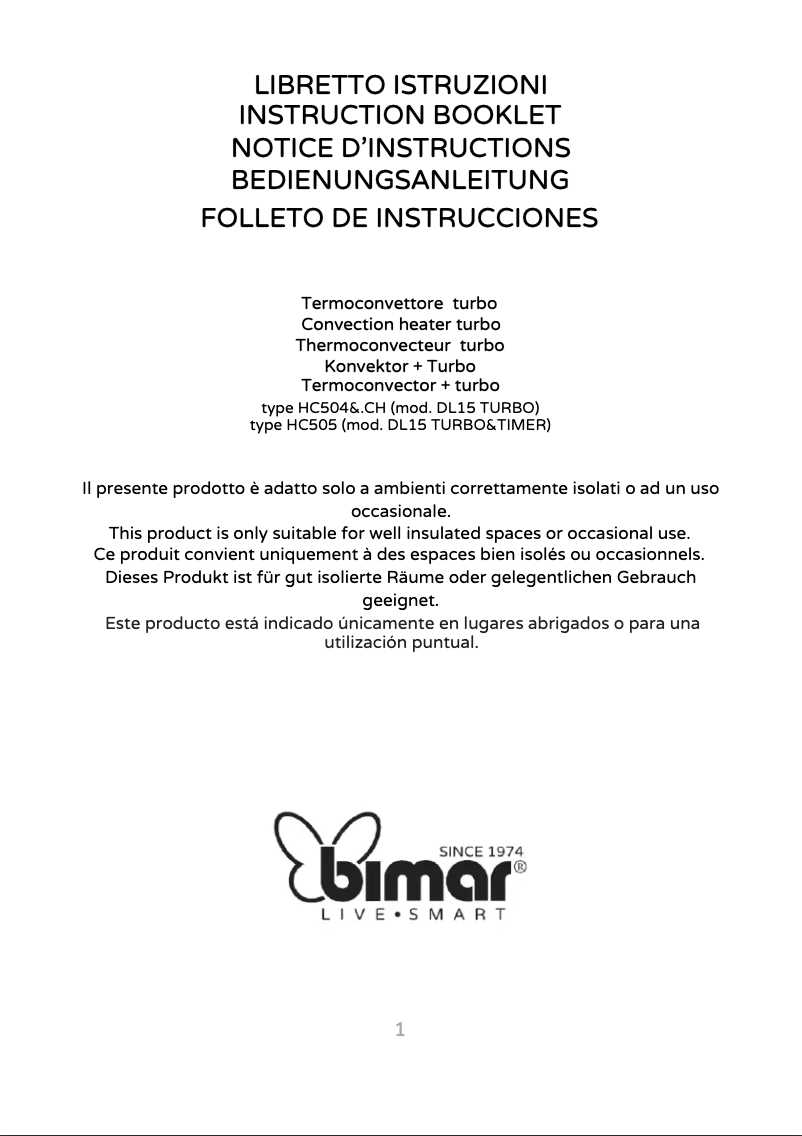 Página 1 del manual Manual de usuario Bimar HC504