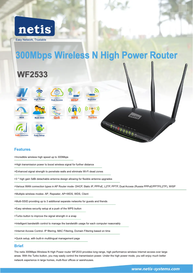 Imagen de la primera página del manual del dispositivo WF2533