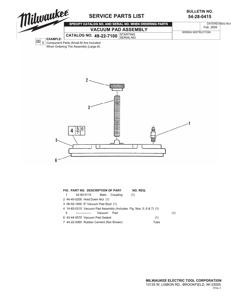 Página 1 del manual Manual de usuario Milwaukee 49-22-7100