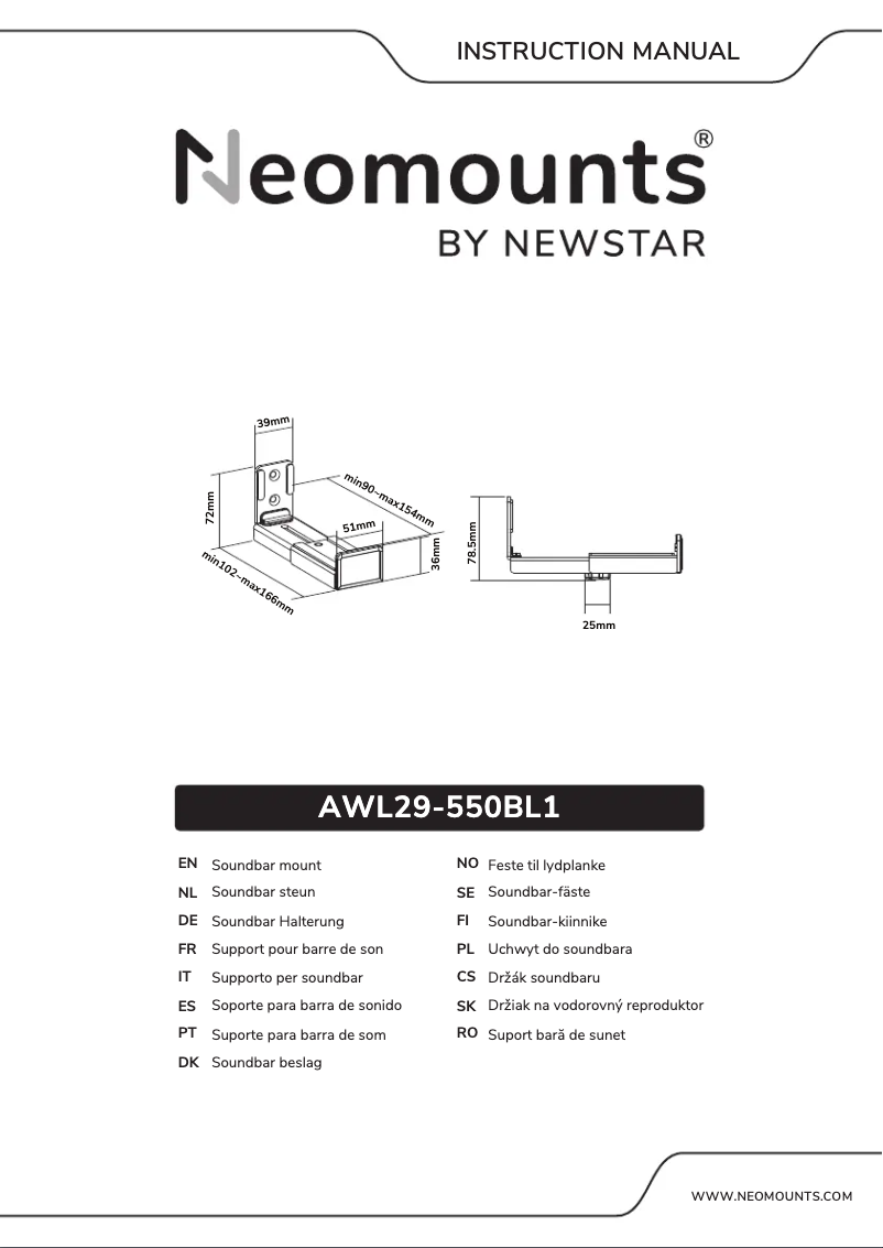 Imagen de la primera página del manual del dispositivo AWL29-550BL1
