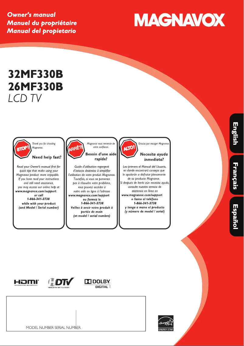 Imagen de la primera página del manual del dispositivo 26MF330B