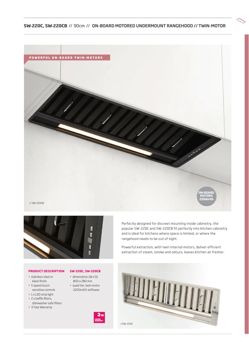 Imagen de la primera página del manual del dispositivo SW-220CB