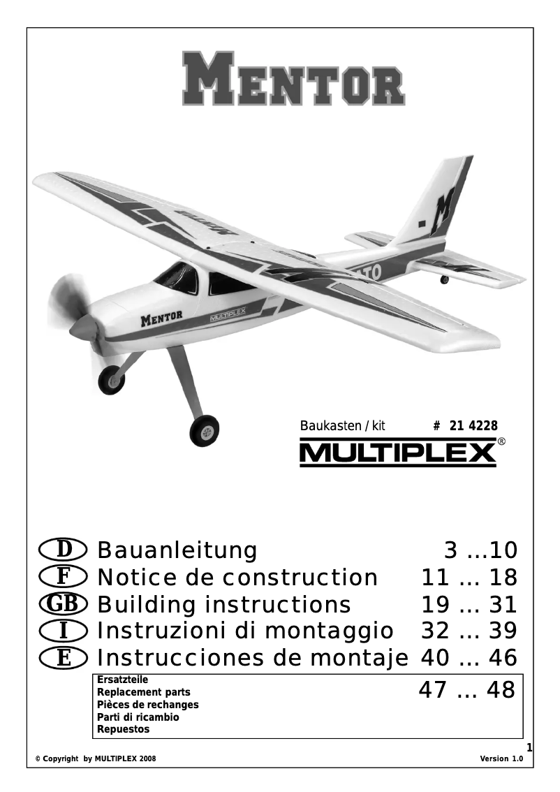 Imagen de la primera página del manual del dispositivo Kit Mentor