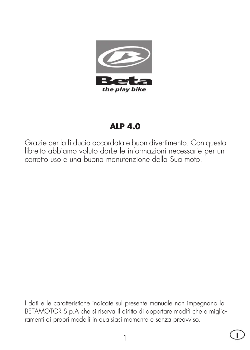 Página 1 del manual Manual de usuario Beta Alp 4.0 (2015)