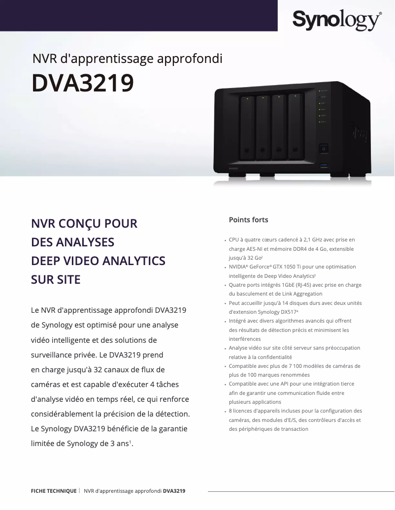 Imagen de la primera página del manual del dispositivo DVA3219