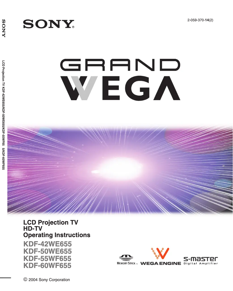 Página 1 del manual Manual de usuario Sony KDF-50WE655