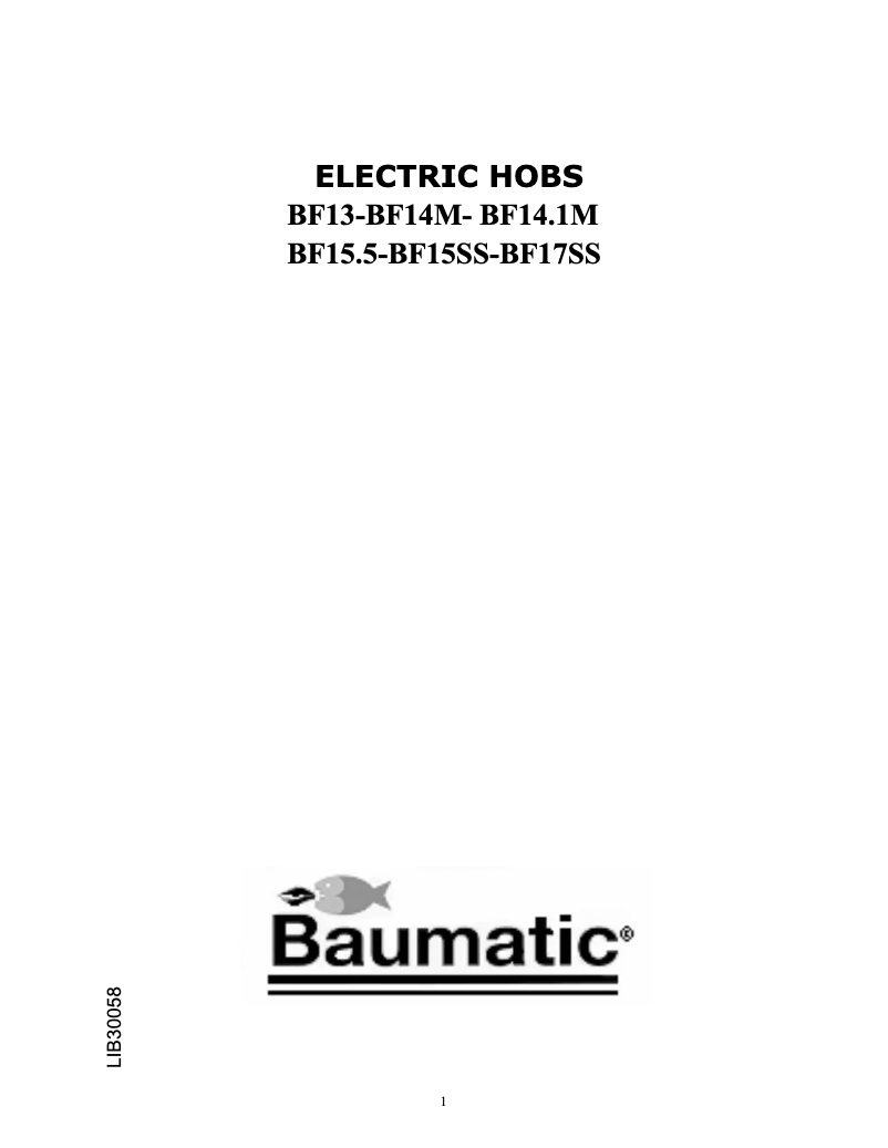 Página 1 del manual Manual de usuario Baumatic BF15SS