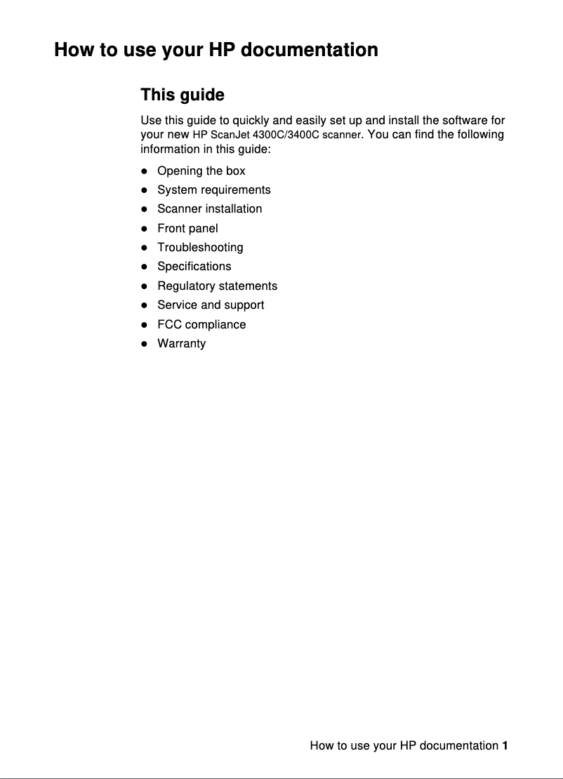 Imagen de la primera página del manual del dispositivo Scanjet 3400C