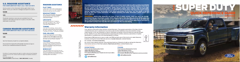 Página 1 del manual Guía de inicio rápido Ford F-550 (2023)