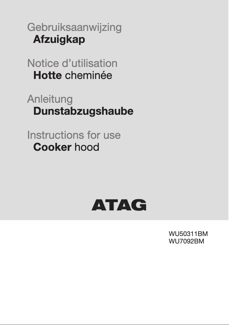 Página 1 del manual Manual de usuario Atag WU7092BM