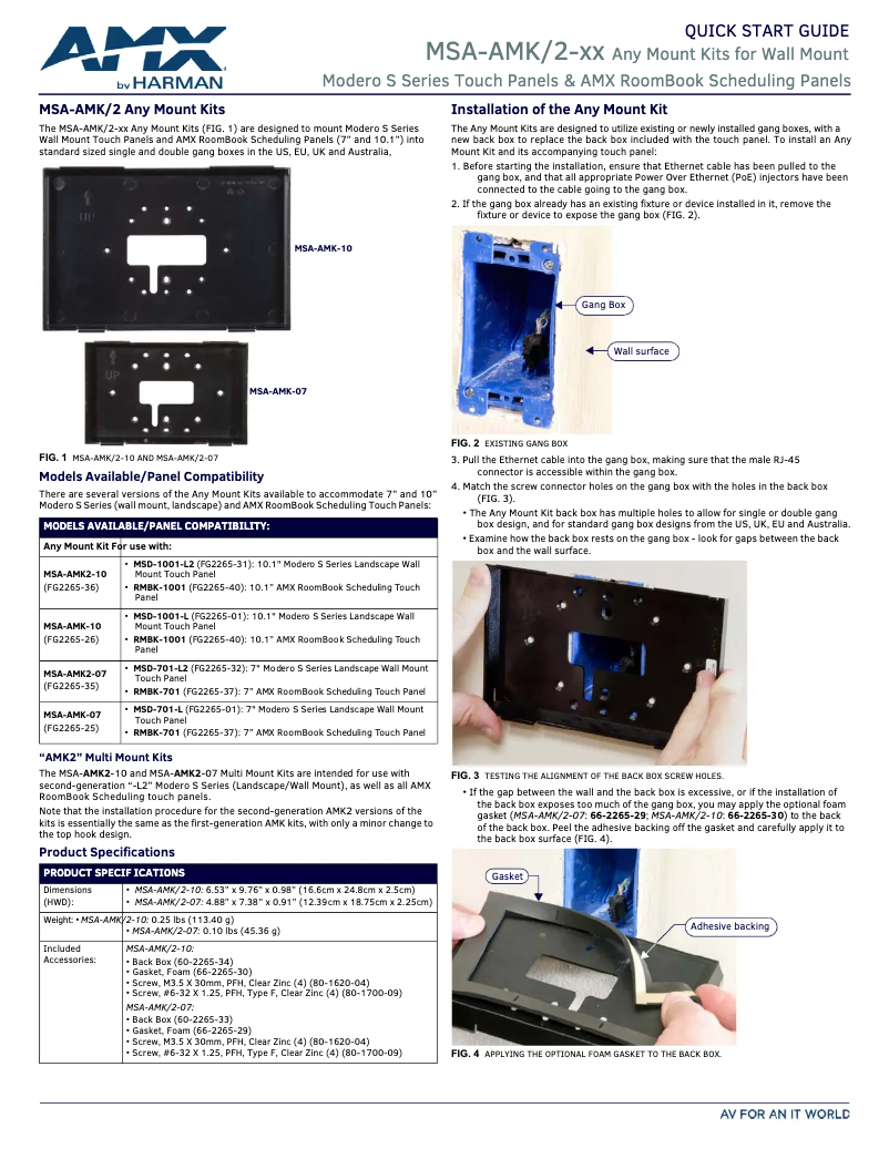 Imagen de la primera página del manual del dispositivo MSA-AMK2-10