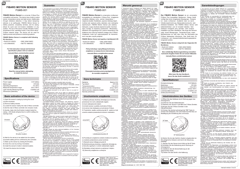 Página 1 del manual Manual de usuario Fibaro FIBEFGMS-001-ZW5