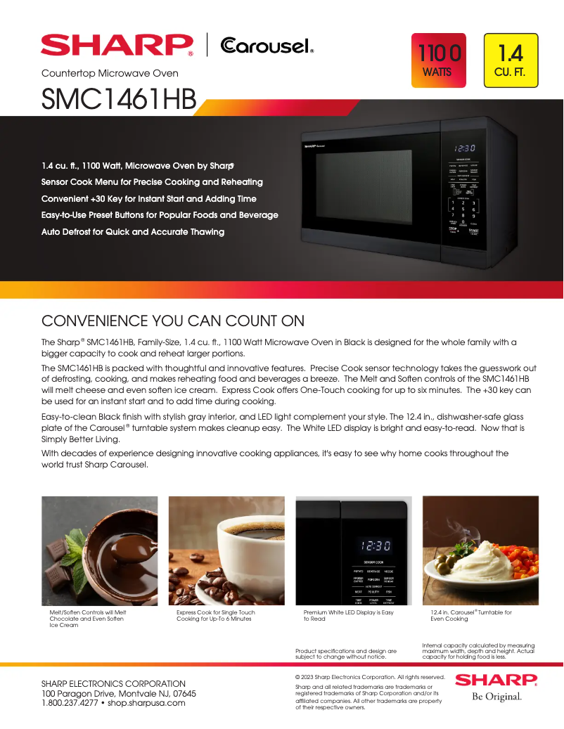 Página 1 del manual Ficha técnica Sharp SMC1461HB