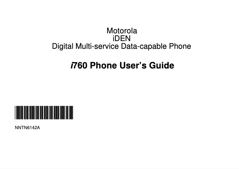 Página 1 del manual Manual de usuario Motorola i760