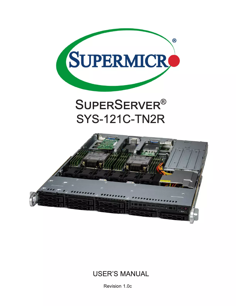 Imagen de la primera página del manual del dispositivo SuperServer SYS-121C-TN2R