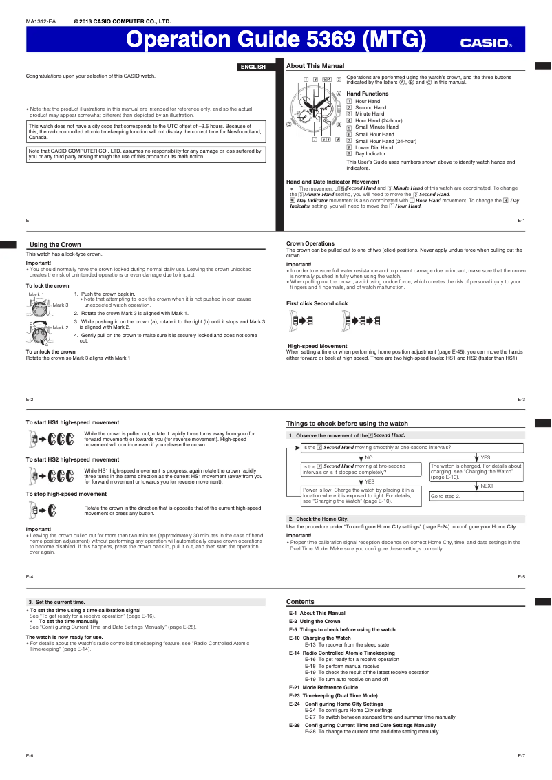 Página 1 del manual Manual de usuario Casio MTG-S1000D-1AER