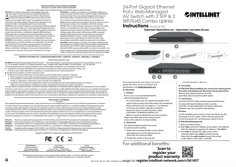 Imagen de la primera página del manual del dispositivo 561457