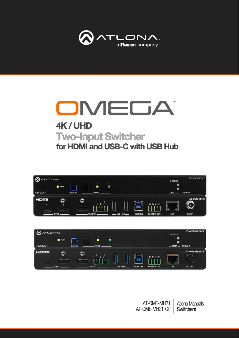 Imagen de la primera página del manual del dispositivo AT-OME-MH21