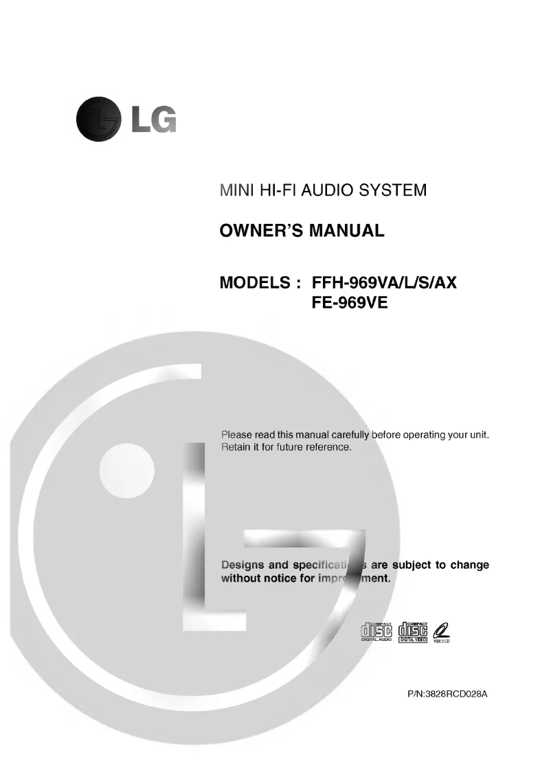 Página nº 1 - Manual de usuario LG FFH-969VA