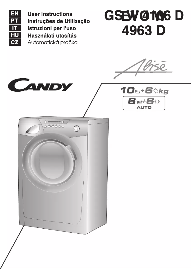 Página 1 del manual Manual de usuario Candy GS W4106D-S