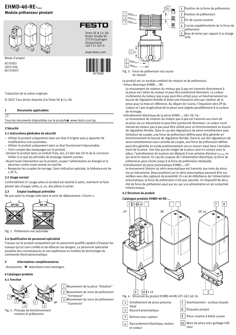 Página 1 del manual Manual de usuario Festo EHMD-40-RE-GP